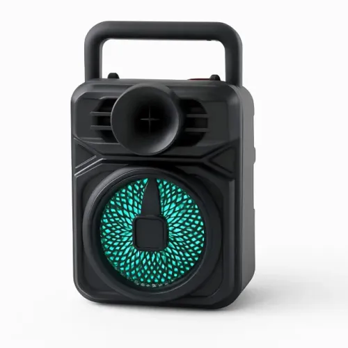 Caixa de Som Bluetooth 8W 3'' LED RGB Rádio FM USB