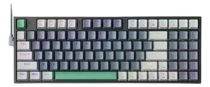 Teclado Gamer Machenike K500-b94 Qwerty Brown Cor Cinza (Usado)