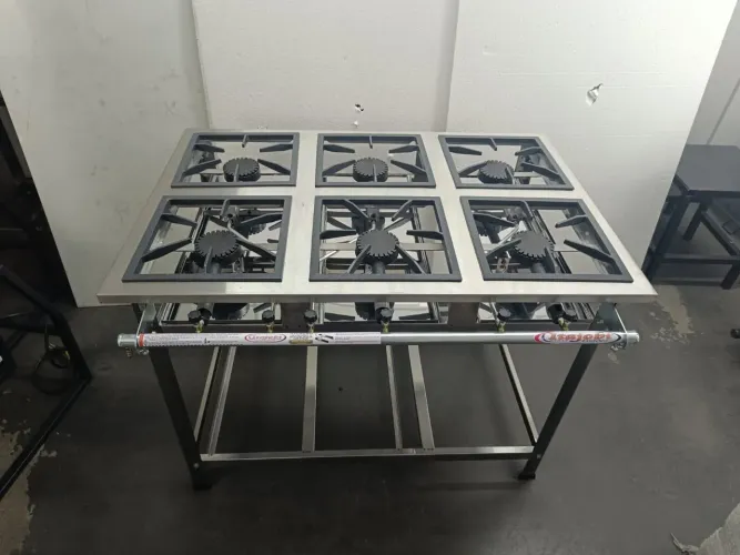 Fogão industrial inox alta e baixa pressão em 10x sem juros