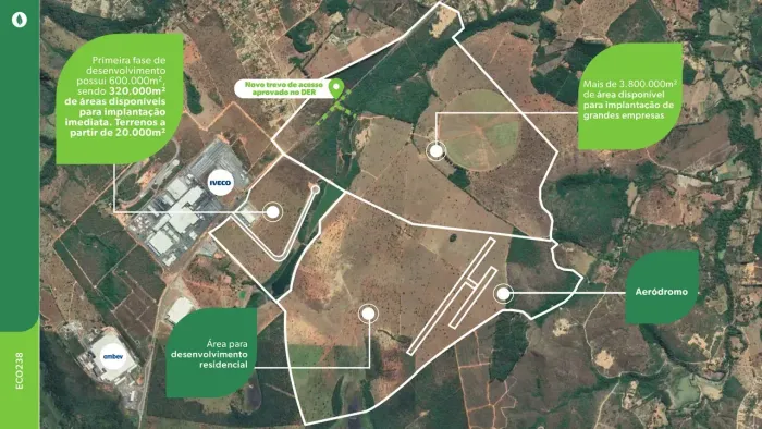 Vendo Áreas Planas de 20.000m² Ideais para Comércios e Indústrias na MG238