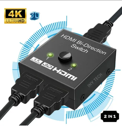 Chaveador Switch Hdmi Bi-direcional 2 em 1 4k Splitter