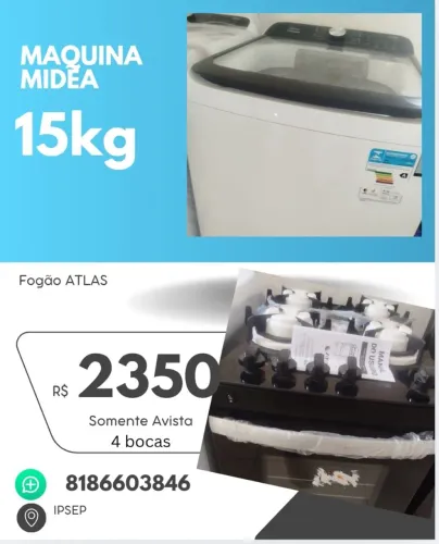 Máquina 15KG E FOGÃO NOVOS