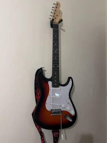 guitarra elétrica com pedaleira