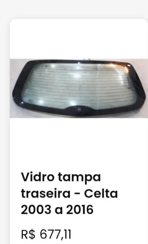 Vidro traseiro Celta original com Nota Fiscal Novo