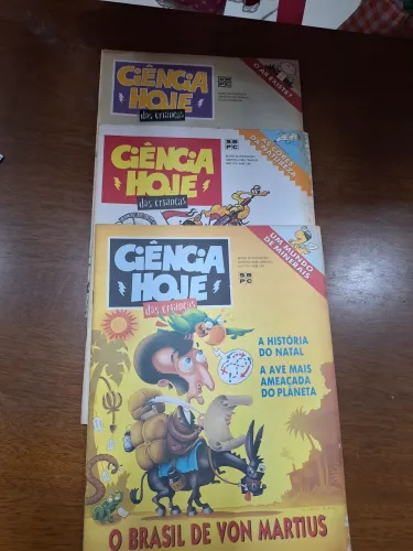 Kit 03 revistas ciência hoje, para crianças, anos 7 e ano 8, muito antigas,