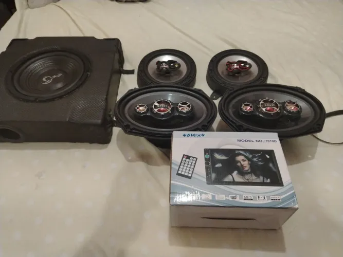 Multimídia 7 polegadas mais kit som