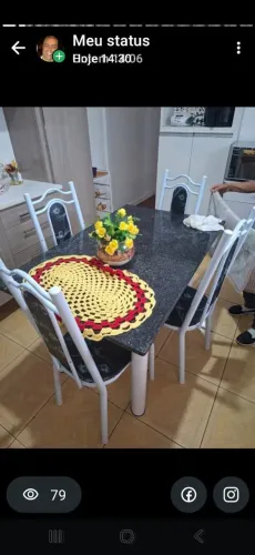 Mesa de granito 4 cadeiras