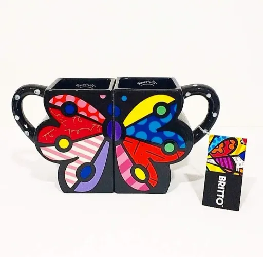 Kit Canecas Borboleta Romero Britto 