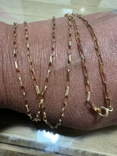 Corrente ouro 18k 60 cm tijolinho