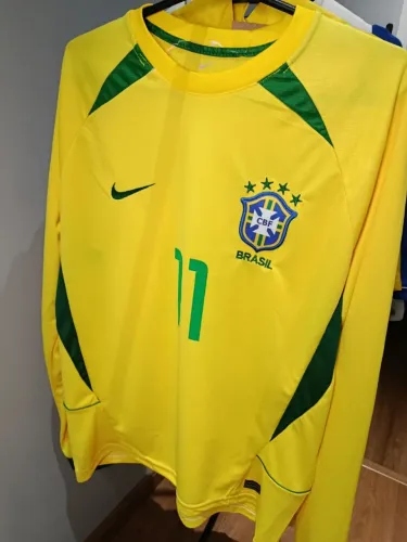 Camisa Seleção Brasileira Retrô Manga Longa R11 Amarela