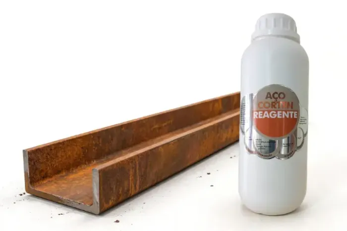 Kit Perfil U Multiuso Slim 1mt Em Aço Corten Original + Reagente