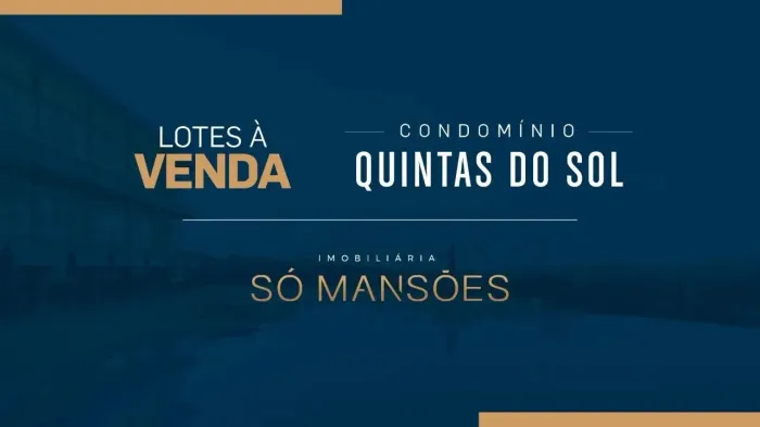 LOTE À VENDA NO CONDOMÍNIO QUINTAS DO SOL NOVA LIMA / LOTE COM PROJETO APROVADO