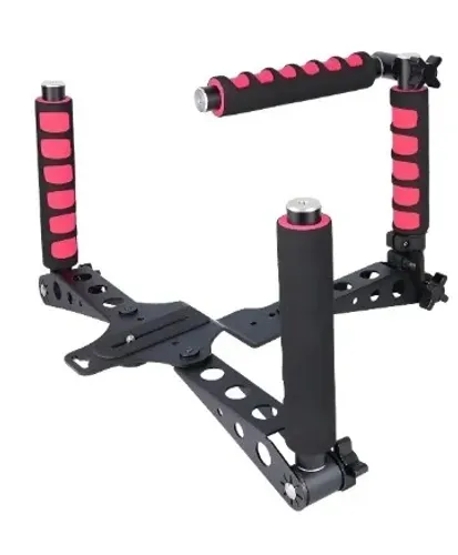 Suporte Estabilizador Ombro Câmera DSLR 3 Cores Vermelho