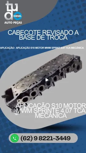 CABECOTE REVISADO A BASE DE TROCA S10 MWM SPRINT 4.07TCA MECANICA