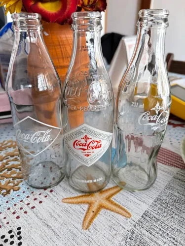 Kit 3 Garrafas de Vidro Coca-Cola Originais Coleção 2016