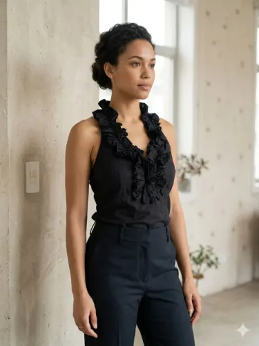 Blusa algodão BABADO feminina