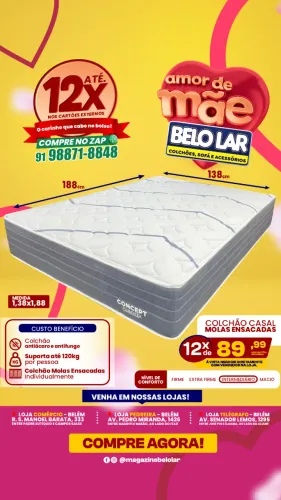 Colchão Casal Molas Ensacadas