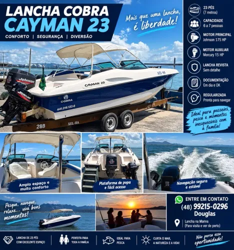 Lancha Cayman cobra focker bem cuidada