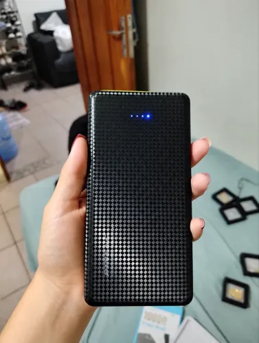Carregador portátil power bank 10000 mah com adaptador para iPhone