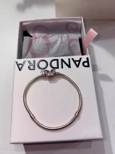 Bracelete de Prata em Trama e Fecho Borboleta