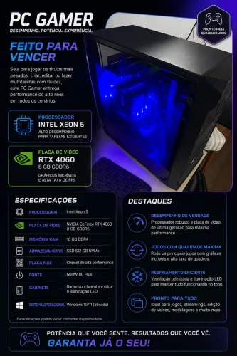 CPU GAMER - PLACA DE VIDEO RTX 4060