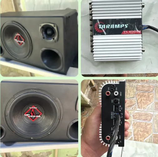 Caixa trio com falante 12" e amplificador