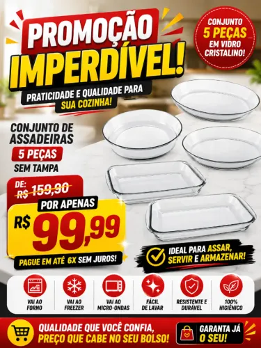 Conjuntos de assadeiras no precinho