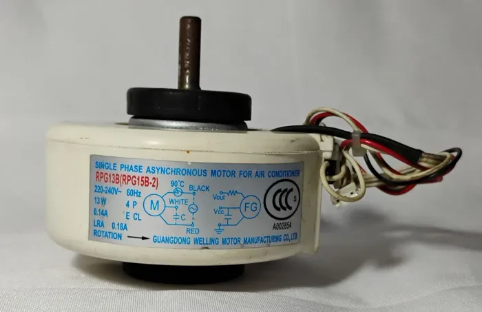MOTOR VENTILADOR EVAPORADORA MOD RPG13B 7/12000BTU 220V 13W MARCAS CARRIER, ELGIN, MIDEA