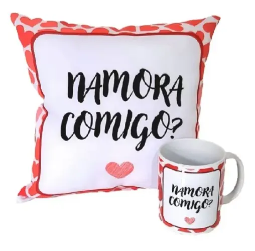 Kit Almofada e canecas dia dos namorados