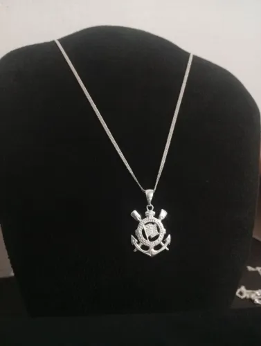 Prata 925 Elo duplo Corinthians Cordão 