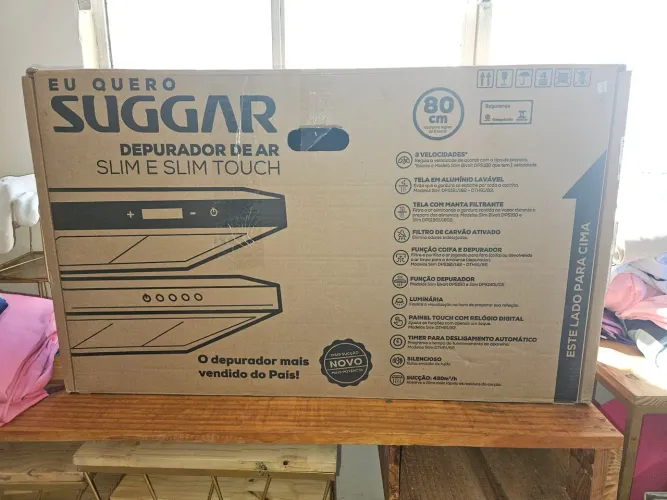 Depurador Suggar Slim DPS181PT 80cm Preto 110V