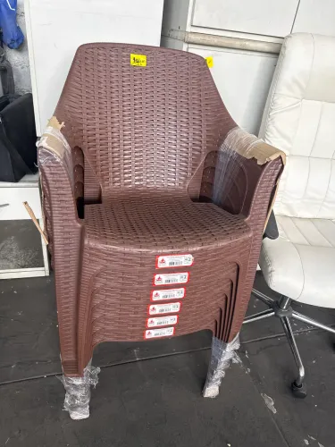 Poltrona Rattan Cairo Prime Marrom 6 peças 