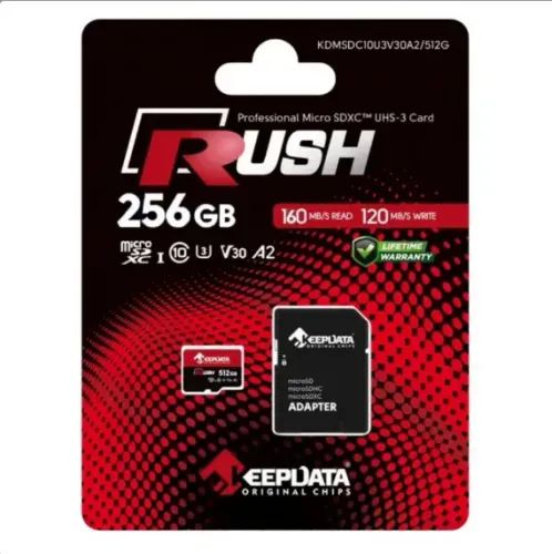 CARTÃO DE MEMORIA MICROSD 256GB 120MBPS KEEPDATA RUSH