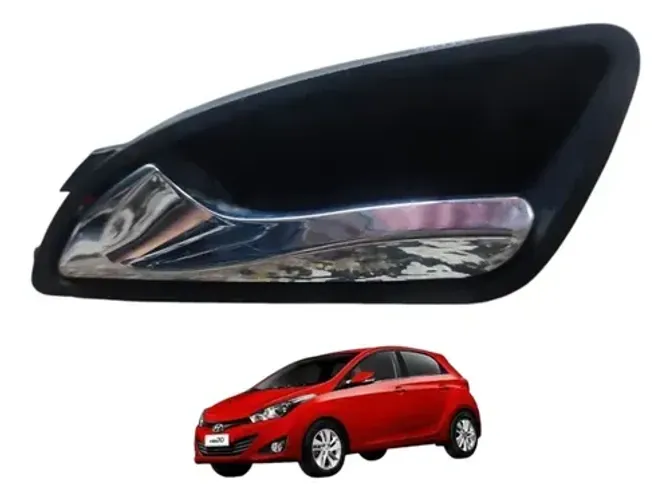 Maçaneta Interna Esquerdo Dianteiro Hyundai Hb20 2012 A 2019 Preto Dianteira