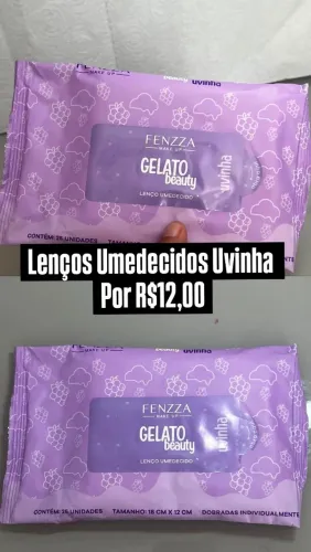 Lenços Umedecidos Gelato Beauty Uvinha Fenzza | 25 Unidades | R$ 12,00 ?