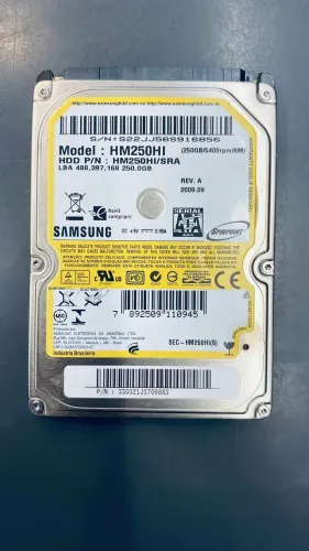 HD Samsung 250gb em perfeito estado