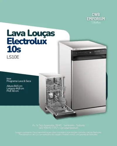 Lava-Louça Electrolux 10 Serviços Inox com Programa 220v (LS10E) nova
