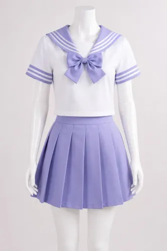 Seifuku Lilás/Roxo - Uniforme Sailor Colegial Estilo Japonês Tamanho P/PP - Cosplay Kawaii