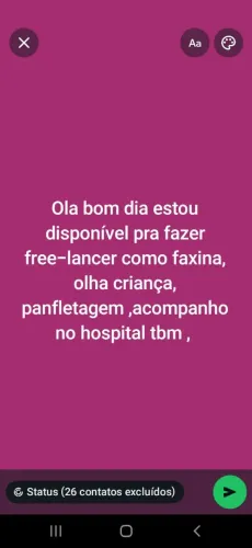 Tô disponível pra free-lancer