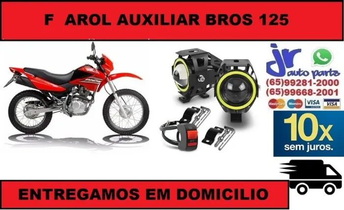 Par Farol Auxiliar Milha Honda Bros 125 Neblina