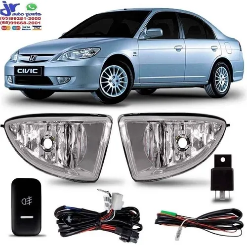 Kit Farol Milha Civic 2004 2005 2006 Auxiliar Neblina