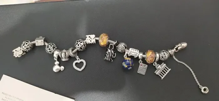 Pulseira da Pandora com 18  Berloques originais promoçao