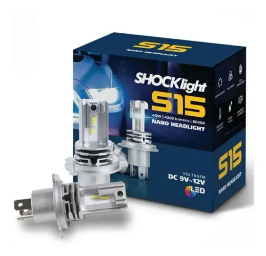 Par Lâmpada Ultra Led H4 - 6000k 12v 40w - Shocklight