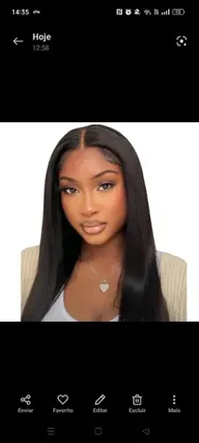 Peruca front lace 50 cm cabelo humano natural 