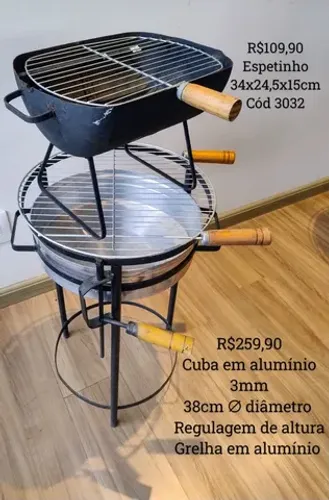 churrasqueira cuba em aluminio - Cód3035