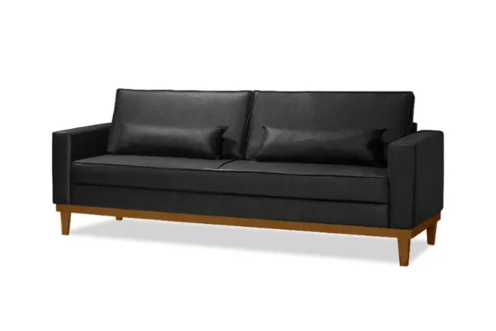 Sofa living 03 lugares corano preto (novo e direto da fabrica)