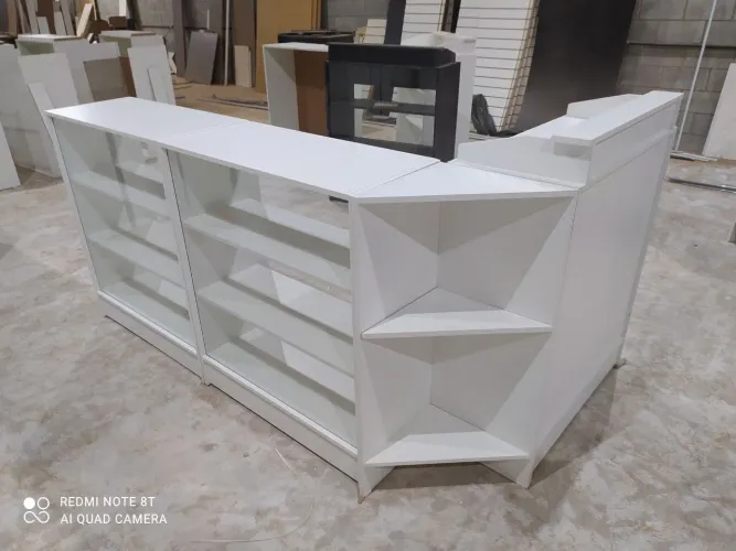 Balcão Caixa + Balcão Expositor Vitrine MDF Lzinho