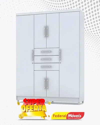 Guarda Roupa Solteiro 6 Portas e 3 Gavetas Promoçao Fazemos Entrega Novo