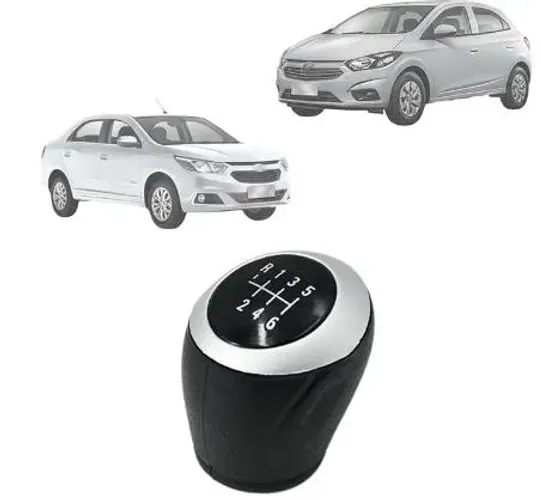 Bola de Câmbio Manopla Onix Prisma Spin Cobalt 2016 a 2020 Cinza Lente Preta Aro Cromado 6