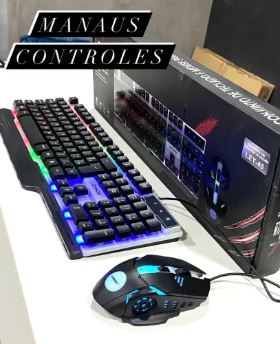 Kit Teclado e Mouse Gamer Ley-45 Conexão USB 2.0 ( Com Fio ) Lehmox - Promoção